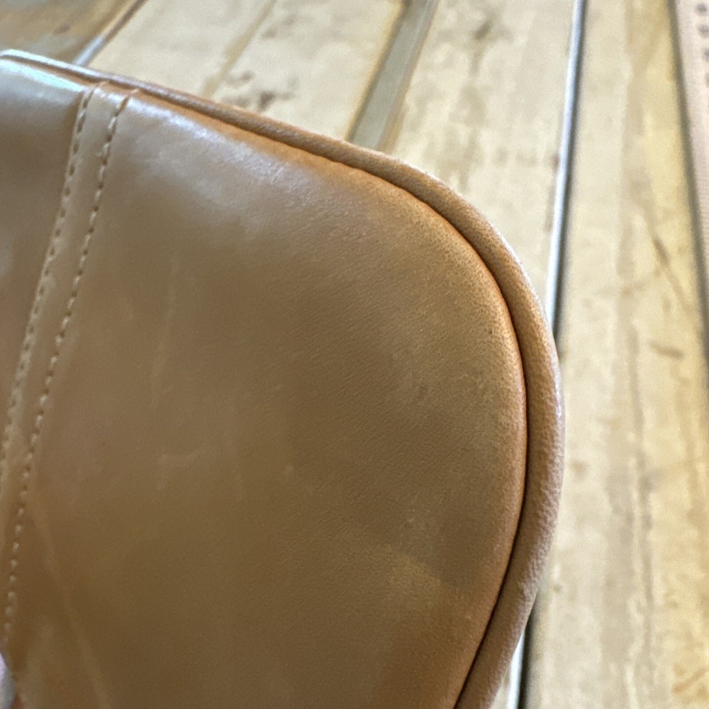 Vintage Coach Tan Smooth Leather Wristlet Small Wrist Wallet Bag - Picture 13 of 15